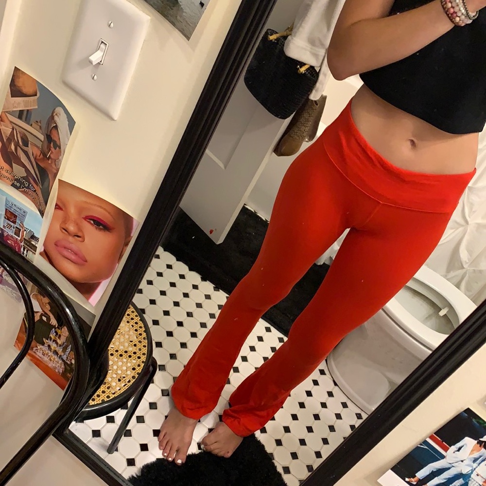 S59 red flared leggings